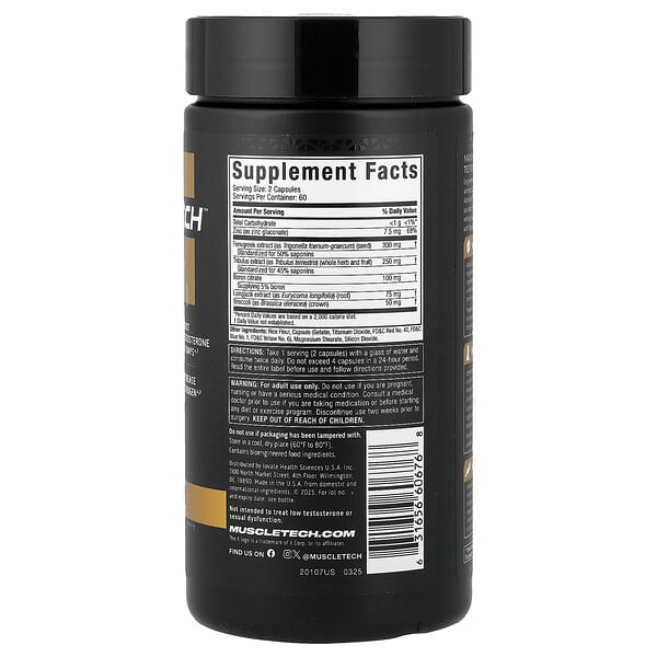 Alternative view of MuscleTech, AlphaTest™, 120 Capsules