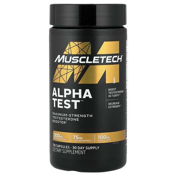 MuscleTech, AlphaTest™, 120 Capsules
