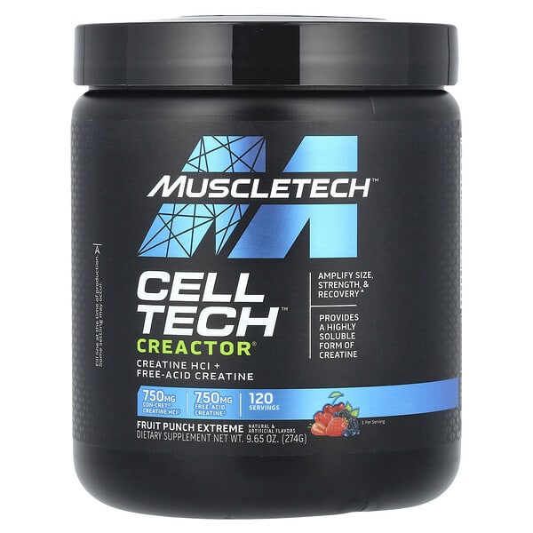 MuscleTech, Cell-Tech™ Creactor®, Fruit Punch Extreme, 9.65 oz (274 g)