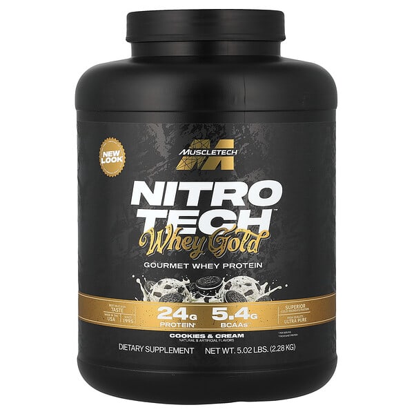 MuscleTech, Nitro-Tech™ Whey Gold, Cookies and Cream, 5.02 lbs (2.28 kg)