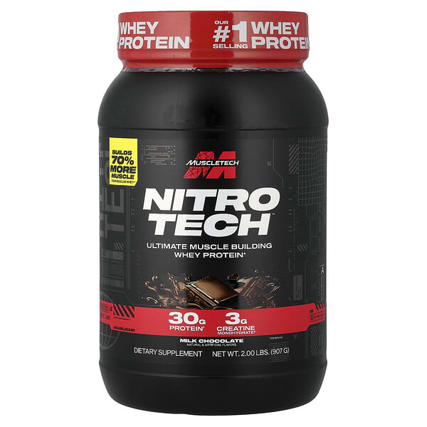 MuscleTech, Nitro-Tech™ Whey Protein, Milk Chocolate, 2 lbs (907 g)