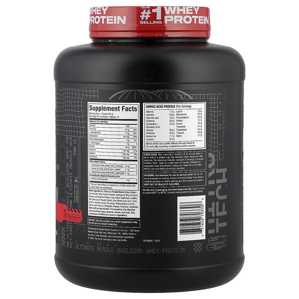 Alternative view of MuscleTech, Nitro-Tech™ Whey Protein, Strawberry, 4 lbs (1.81 kg)