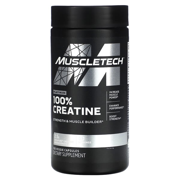 MuscleTech, Platinum 100% Creatine, 100 Veggie Capsules (1.25 g per Capsule)