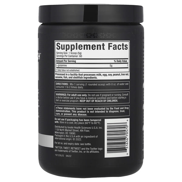 Alternative view of MuscleTech, Platinum 100% Glutamine, Unflavored, 10.58 oz (300 g)