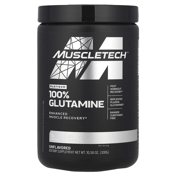 MuscleTech, Platinum 100% Glutamine, Unflavored, 10.58 oz (300 g)