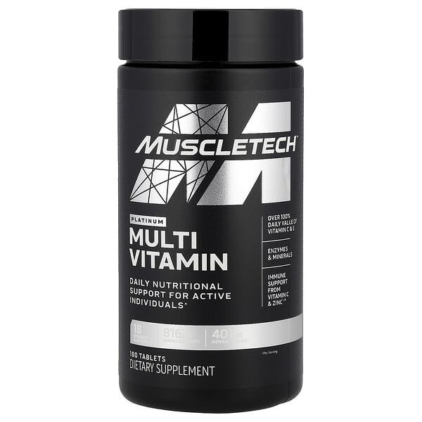 MuscleTech, Platinum Multi Vitamin, 180 Tablets