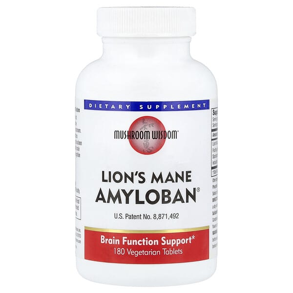 Mushroom Wisdom, Lion's Mane Amyloban®, 180 Vegetarian Tablets