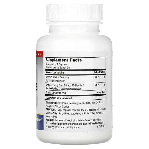 Alternative view of Mushroom Wisdom, Maitake D Fraction, Standard, 120 Capsules