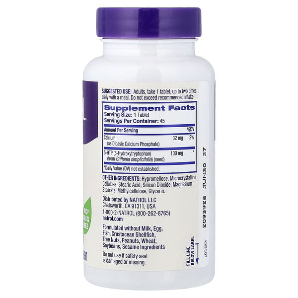 Alternative view of Natrol, 5-HTP, Time Release, 45 Tablets