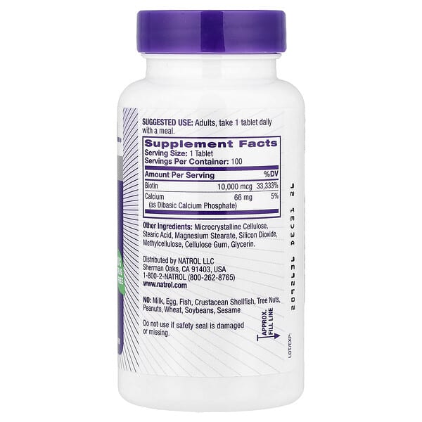 Alternative view of Natrol, Biotin, 100 Tablets
