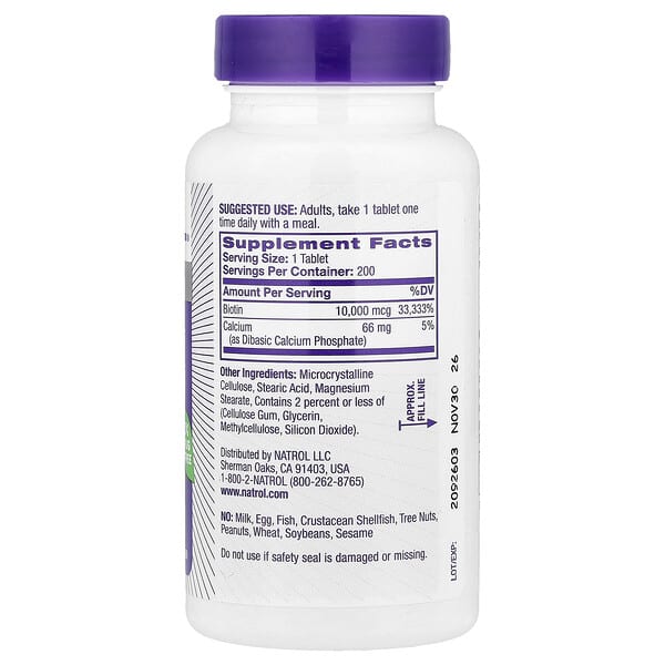 Alternative view of Natrol, Biotin, 200 Tablets