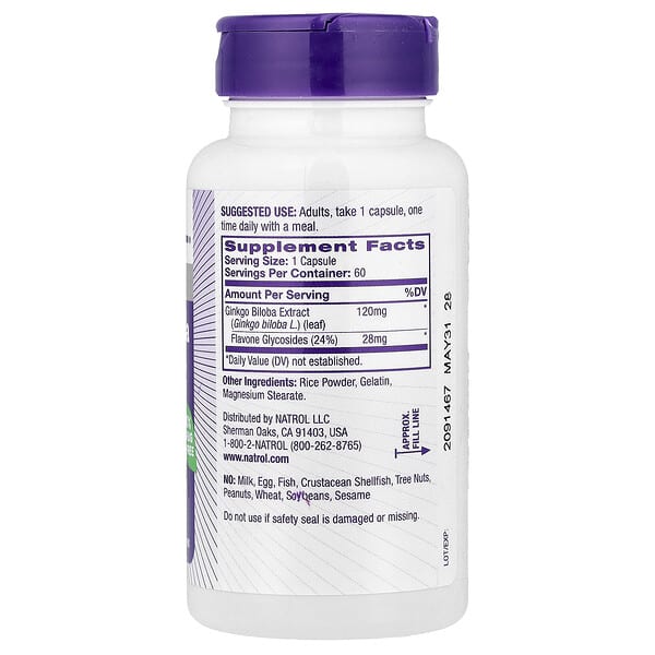 Alternative view of Natrol, Ginkgo Biloba, 60 Capsules