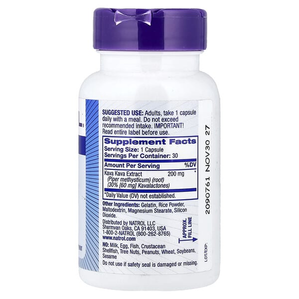 Alternative view of Natrol, Kava Kava, 200 mg, 30 Capsules