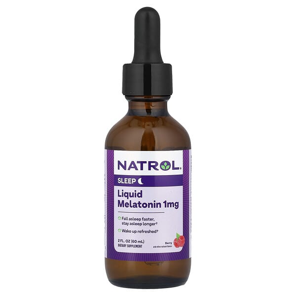 Natrol, Liquid Melatonin, Berry, 1 mg, 2 fl oz (60 ml)