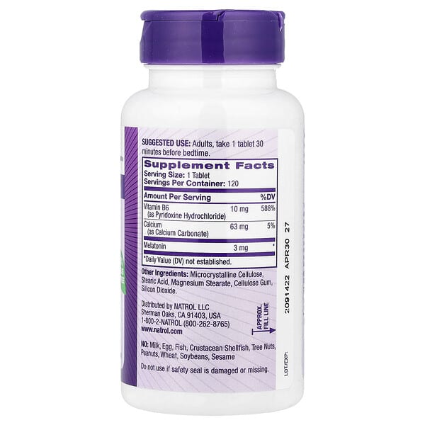 Alternative view of Natrol, Melatonin, 3 mg, 120 Tablets