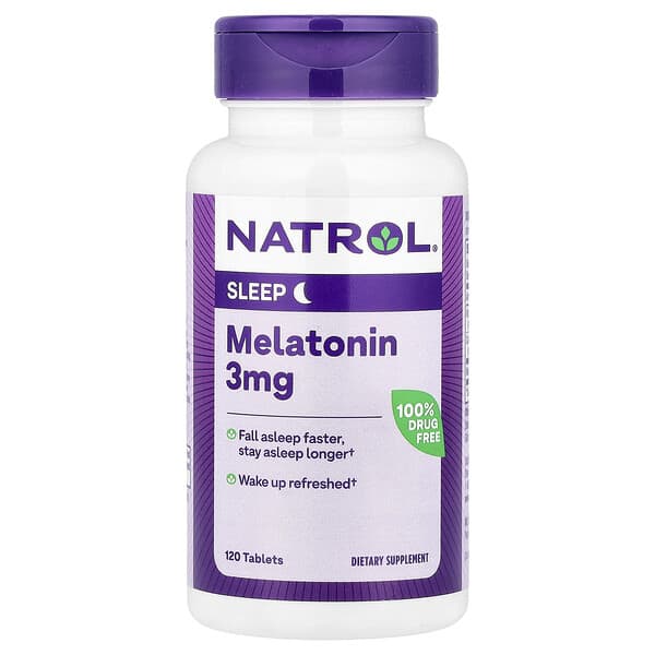 Natrol, Melatonin, 3 mg, 120 Tablets