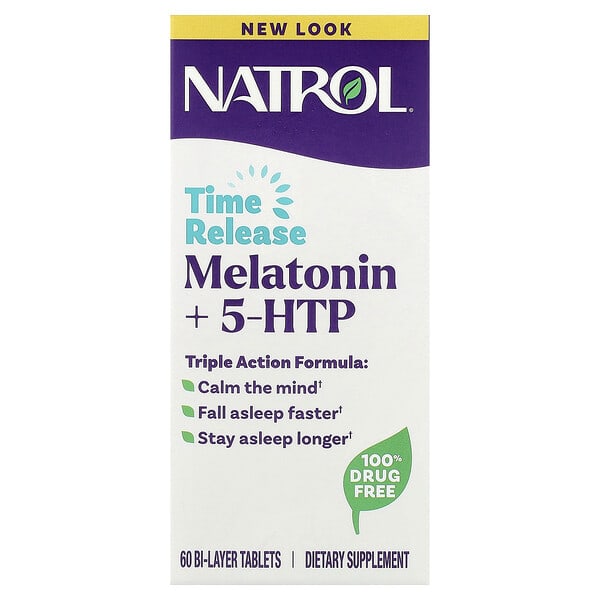 Natrol, Melatonin + 5-HTP, Time Release, 60 Bi-Layer Tablets