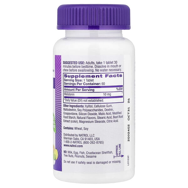Alternative view of Natrol, Melatonin, Fast Dissolve, Citrus, 10 mg, 60 Tablets