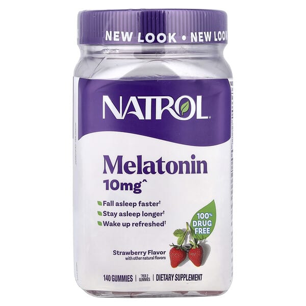 Natrol, Melatonin Gummies, Strawberry, 140 Gummies (5 mg per Gummy)