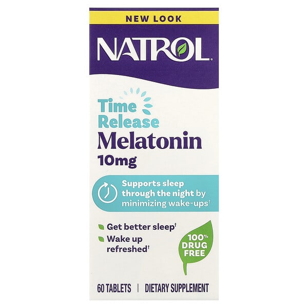 Natrol, Melatonin, Time Release, 10 mg, 60 Tablets