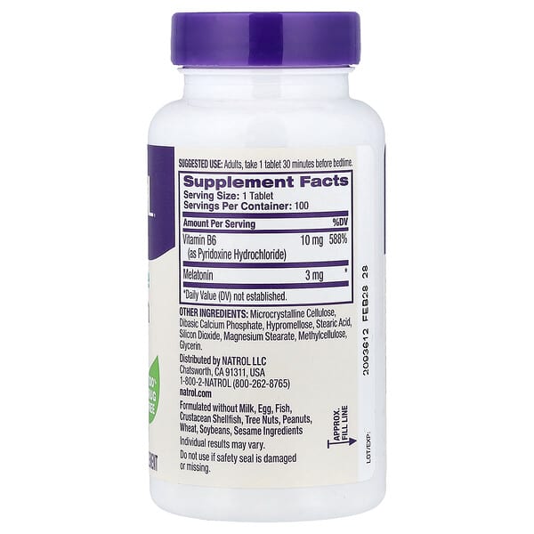 Alternative view of Natrol, Melatonin, Time Release, 100 Tablets