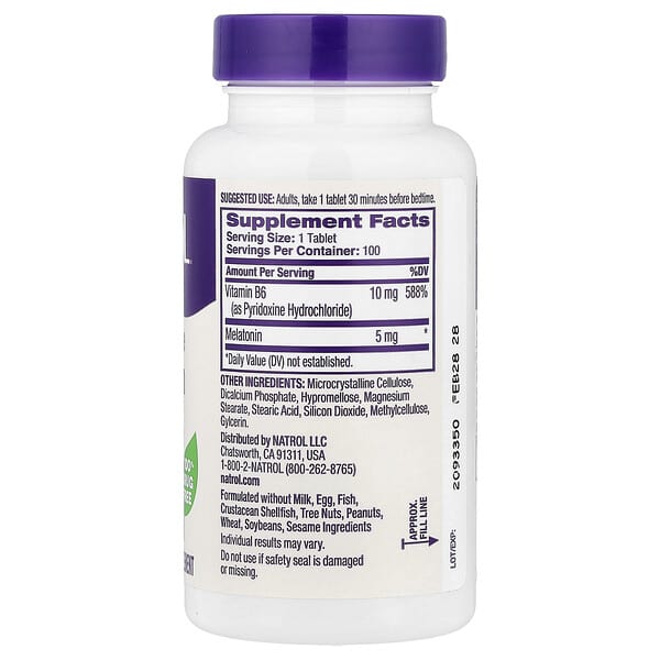 Alternative view of Natrol, Melatonin, Time Release, 5 mg, 100 Tablets