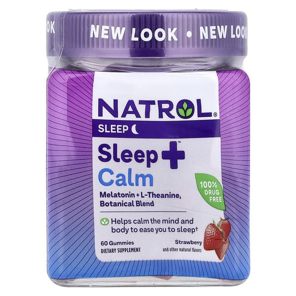 Natrol, Sleep+™ Calm Gummies, Strawberry, 60 Gummies