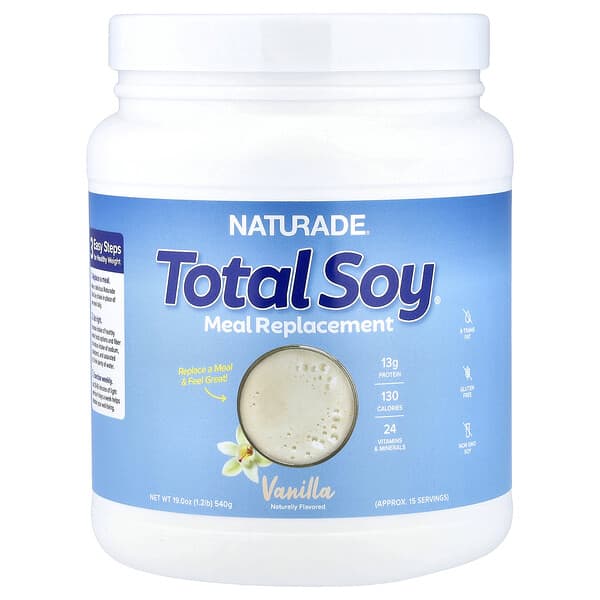 Naturade, Total Soy, Meal Replacement, Vanilla, 1.2 lb (540 g)