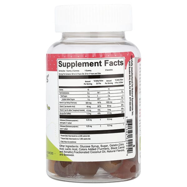 Alternative view of Natural Dynamix (NDX), Kids, Gummy Cuties®, Echinacea, Vitamin C & Zinc, 60 Gummy Cuties