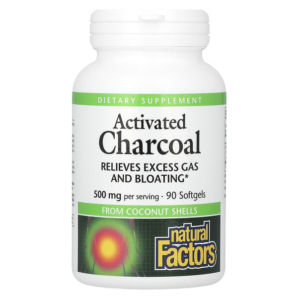 Natural Factors, Activated Charcoal, 90 Softgels (250 mg per Softgel)