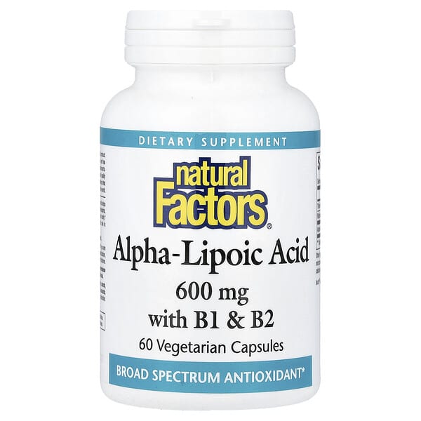 Natural Factors, Alpha-Lipoic Acid with B1 & B2, 60 Vegetarian Capsules