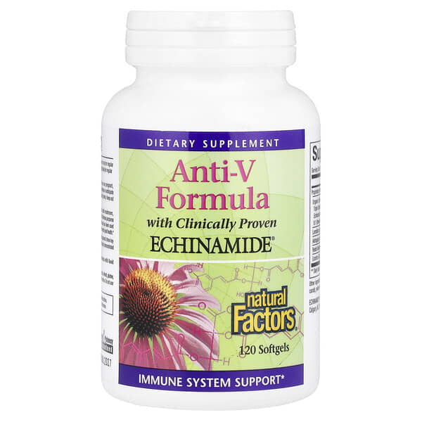 Natural Factors, Anti-V Formula with Clinically Proven Echinamide®, 120 Softgels 3 Natural Factors, Anti-V Formula with Clinically Proven Echinamide®, 120 Softgels