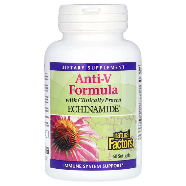 Natural Factors, Anti-V Formula, with Clinically Proven Echinamide, 60 Softgels 2 Natural Factors, Anti-V Formula, with Clinically Proven Echinamide, 60 Softgels