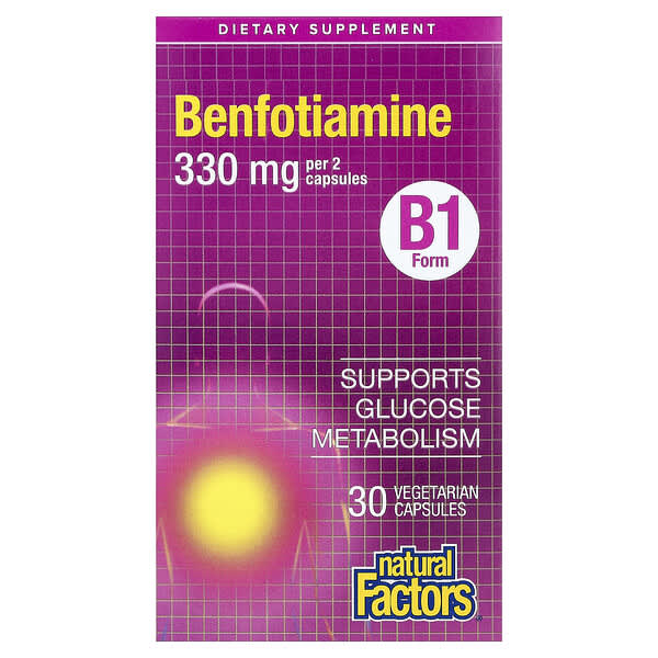 Natural Factors, Benfotiamine, 30 Vegetarian Capsules (165 mg per Capsule)