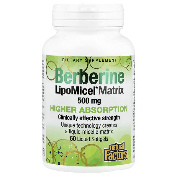 Natural Factors, Berberine LipoMicel Matrix, 60 Liquid Softgels