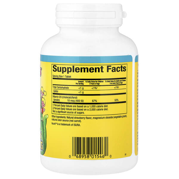Alternative view of Natural Factors, Big Friends®, Chewable Vitamin D3, Berry Bunch, 10 mcg (400 IU), 250 Chewable Tablets