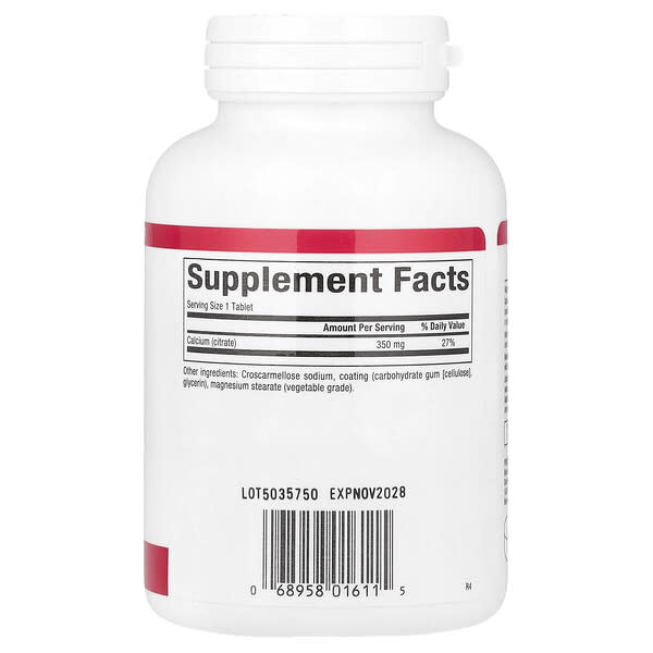 Alternative view of Natural Factors, Calcium Citrate, 350 mg, 90 Tablets