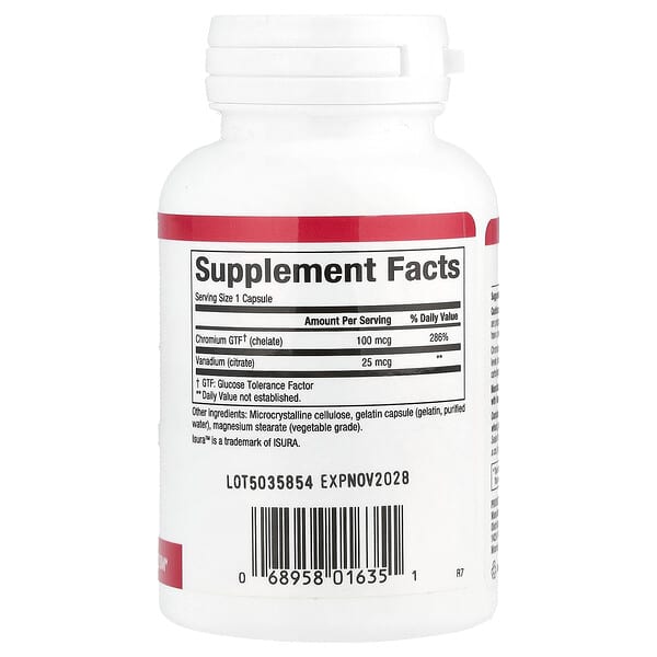 Alternative view of Natural Factors, Chromium & Vanadium, 125 mcg, 90 Capsules