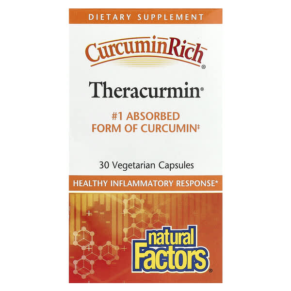 Natural Factors, CurcuminRich, Theracurmin, 30 mg, 30 Vegetarian Capsules