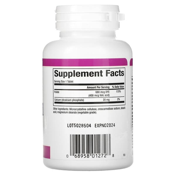 Alternative view of Natural Factors, Folic Acid, 400 mcg, 90 Tablets