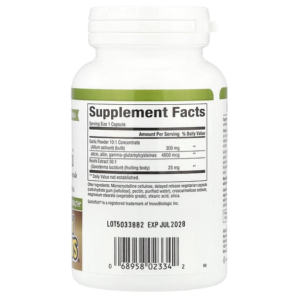 Alternative view of Natural Factors, GarlicRich®, Super Strength Garlic + Reishi, 120 Delayed Release Vegetarian Capsules
