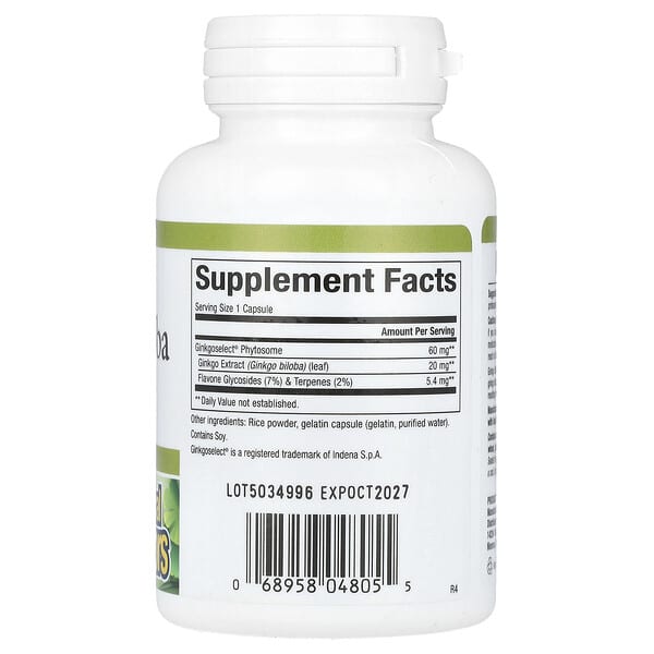 Alternative view of Natural Factors, Ginkgo Biloba, Phytosome, 60 mg, 60 Capsules