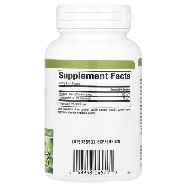 Alternative view of Natural Factors, HerbalFactors®, Olive Leaf, 500 mg, 90 Capsules