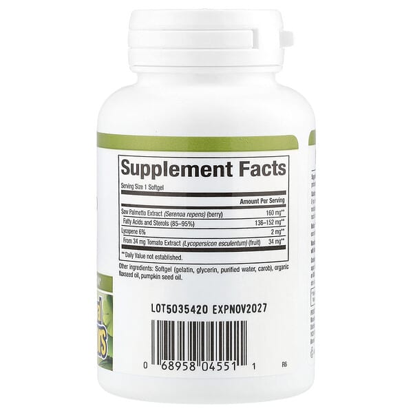 Alternative view of Natural Factors, HerbalFactors®, Saw Palmetto with Lycopene, 60 Softgels