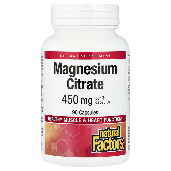 Natural Factors, Magnesium Citrate, 90 Capsules (150 mg per Capsule)
