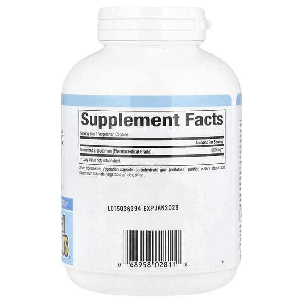 Alternative view of Natural Factors, Micronized L-Glutamine, 1,000 mg, 180 Vegetarian Capsules