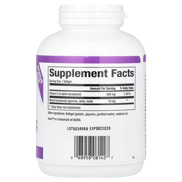 Alternative view of Natural Factors, Mixed Vitamin E, 268 mg (400 IU), 240 Softgels