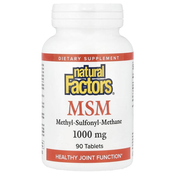 Natural Factors, MSM, 1,000 mg, 90 Tablets