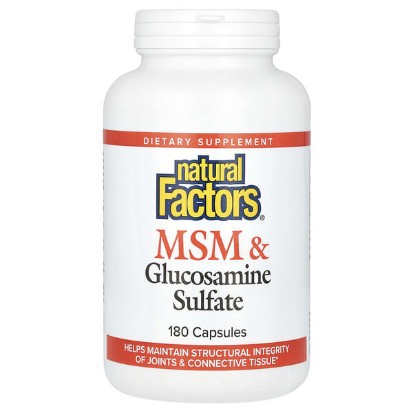Natural Factors, MSM & Glucosamine Sulfate, 180 Capsules