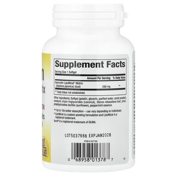 Alternative view of Natural Factors, Quercetin LipoMicel Matrix, 250 mg, 60 Liquid Softgels